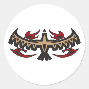 Sticker Rond Tatouage tribal Hawk Eagle