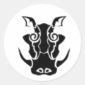 Sticker Rond Tatouage Tribal Style Tête de caisse (Devant)