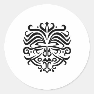 Sticker Rond Tatouage visage