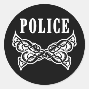 Sticker Rond Tatouages de police et cadeaux personnalisés