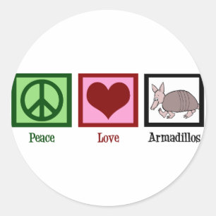 Sticker Rond Tatous d'amour de paix