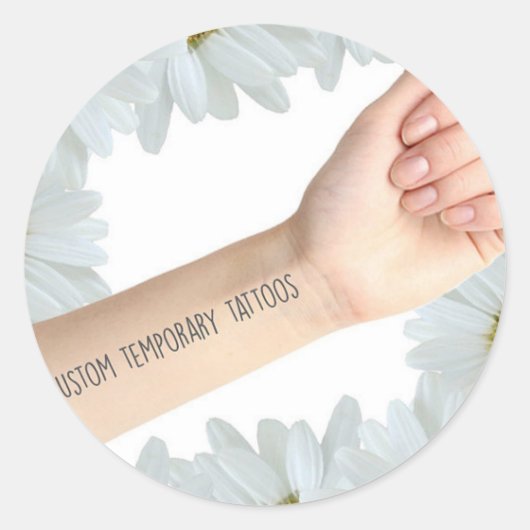 Sticker Rond Tattify 4 x tatouages temporaires personnalisés (Devant)