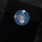 Sticker Rond Tattoos Line Art | Abstrait Marine bleu gris perso