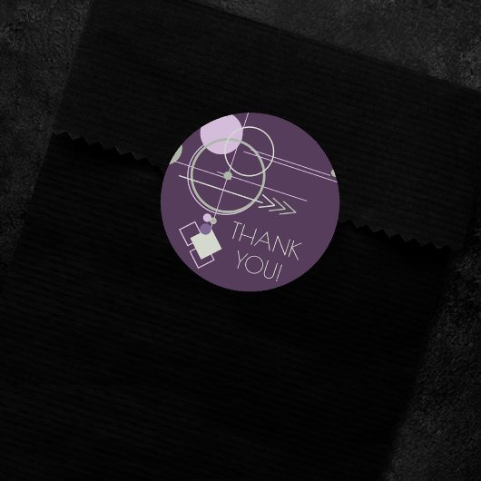 Sticker Rond Tattoos | Merci vert pourpre bohémien