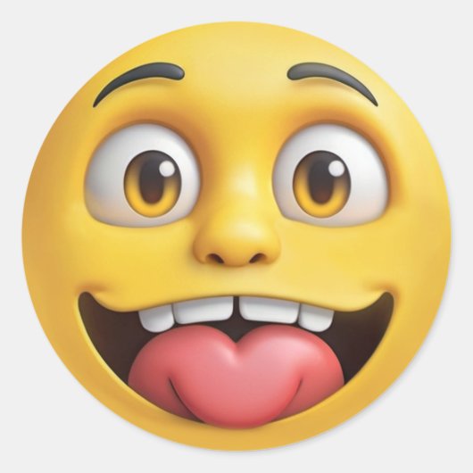 Sticker Rond Taunting 3D Yellow Emoji (Devant)