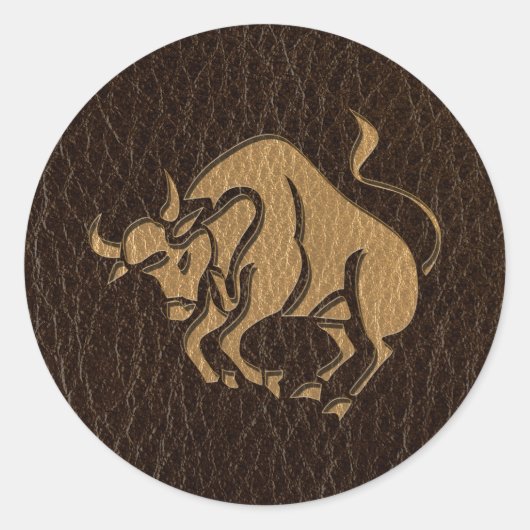 Sticker Rond Taurus en cuir (Devant)