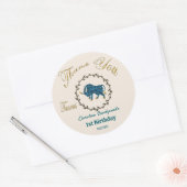 Sticker Rond Taurus floral foncé Embossé Taurus Zodiac (Enveloppe)