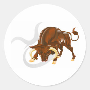 Sticker Rond Taurus l'étoile taureau ou signe de naissance.
