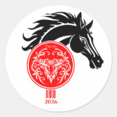 Sticker Rond Taurus x Année du Cheval 2026 (Devant)