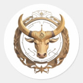 Sticker Rond Taurus Zodiac Bull (Devant)