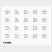 Sticker Rond Taurus Zodiac Dreamer - Joli lapin dormant (Feuille)