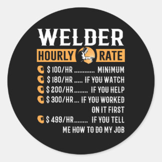 Sticker Rond Taux horaire du soudeur