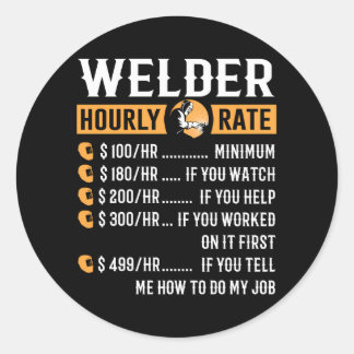 Sticker Rond Taux horaire du soudeur