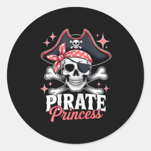 Sticker Rond Taux mignon Princesse Halloween Cravate crâne Bow