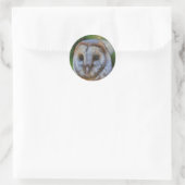 Sticker Rond Tawny Owl En Pointillisme (Sac)