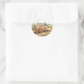 Sticker Rond Tawny Weasel (Putorius fuscus) Illustration (Sac)