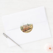 Sticker Rond Tawny Weasel (Putorius fuscus) Illustration (Enveloppe)