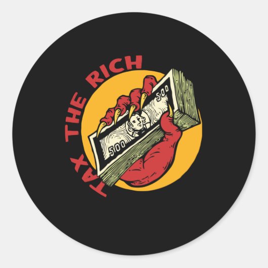 Sticker Rond Taxe La main riche (Devant)