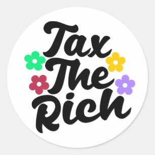 Sticker Rond Taxer les riches - Anticapitaliste