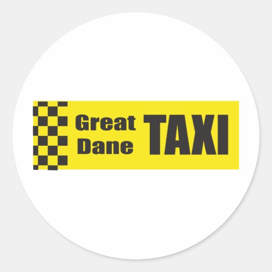 Sticker Rond Taxi Grande Dane (Devant)