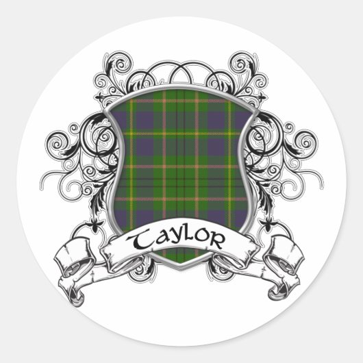 Sticker Rond Taylor Tartan Shield (Devant)