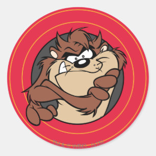 Sticker Rond TAZ™ à travers les cercles LOONEY TUNES™