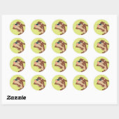 Sticker Rond TAZ™ tirant la langue (Feuille)