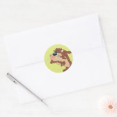 Sticker Rond TAZ™ tirant la langue (Enveloppe)