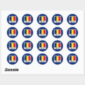 Sticker Rond Tchad (Feuille)