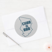 Sticker Rond Tchad est Rad contour bleu (Enveloppe)