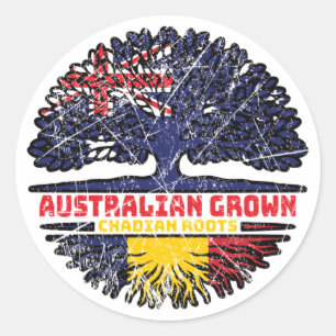 Sticker Rond Tchad Tchadien Australie Australie drapeau des rac