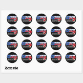Sticker Rond Tchèque ici (foncé) (Feuille)