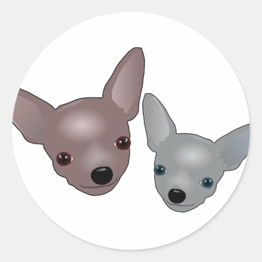 Sticker Rond Tchihuahuas (Devant)