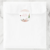 Sticker Rond Tchin à l'amour Rose mariage votre message (Sac)