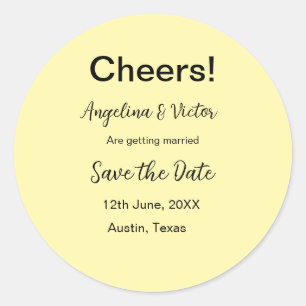 Sticker Rond Tchin pour la date simple minimaliste moderne élég