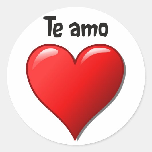 Sticker Rond Te amo - Je vous aime en espagnol (Devant)