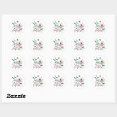 Sticker Rond Tea fait notre aide de fantaisie blanc ver (Feuille)