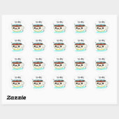 Sticker Rond Tea Hee Funny Tea Cup Pun (Feuille)