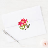 Sticker Rond Tea hybride Rose aquarelle moderne fleurie art (Enveloppe)