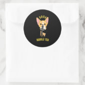 Sticker Rond Tea Milk Tea Anime Corgi (Sac)