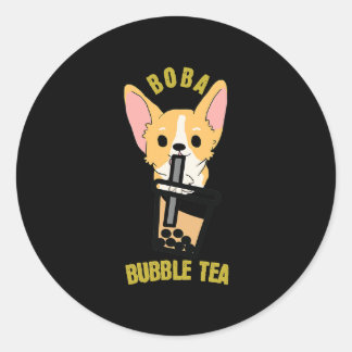 Sticker Rond Tea Milk Tea Anime Corgi