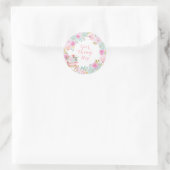 Sticker Rond Tea Party Baby shower Pastel Fleurs (Sac)