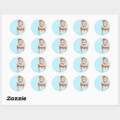 Sticker Rond Tea Party Cupcake Design (Feuille)