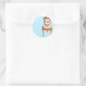 Sticker Rond Tea Party Cupcake Design (Sac)