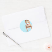 Sticker Rond Tea Party Cupcake Design (Enveloppe)