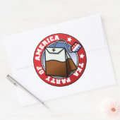 Sticker Rond Tea Party d'Amérique (Enveloppe)