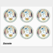 Sticker Rond Tea Party de caniche (Feuille)