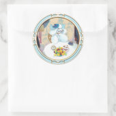 Sticker Rond Tea Party de caniche (Sac)