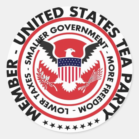 Sticker Rond Tea Party des États-Unis (Devant)