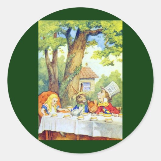 Sticker Rond Tea Party en couleur complète (Devant)